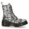 Promo 👍 Bottes New Rock Wall Vegan Imprimées Noir 😉 -Vestes et Manteaux Soldes bottes new rock wall vegan imprimees