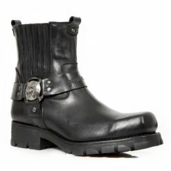 Vestes et Manteaux Soldes -Vestes et Manteaux Soldes bottines new rock motorcycle en cuir noir 1
