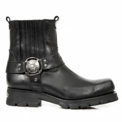 Vestes et Manteaux Soldes 28 Acheter 😀 Bottines New Rock Motorcycle En Cuir Noir Noir 😉