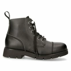 Tout neuf 😀 Bottines New Rock Ranger En Cuir Vegan Noir Noir 😀