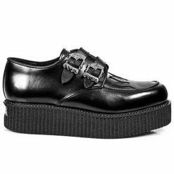Budget 👏 Chaussures New Rock Neo Creeper En Cuir Noir Noir 🎉