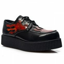 Vestes et Manteaux Soldes -Vestes et Manteaux Soldes chaussures new rock neo creeper en cuir noir et feu 1