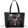 Nouveau ❤️ Sac Fourre-Tout 'Skulls N' Roses' En Simili Cuir Noir ✔️ 1 Nouveau ❤️ Sac Fourre-Tout 'Skulls N' Roses' En Simili Cuir Noir ✔️ -Vestes et Manteaux Soldes sac fourre tout skulls n roses en simili cuir noir