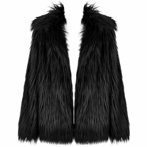 Remise 🔥 Veste 'Wolverine' En Fausse Fourrure Noire Noir 🌟 1 Remise 🔥 Veste 'Wolverine' En Fausse Fourrure Noire Noir 🌟 -Vestes et Manteaux Soldes veste wolverine en fausse fourrure noire